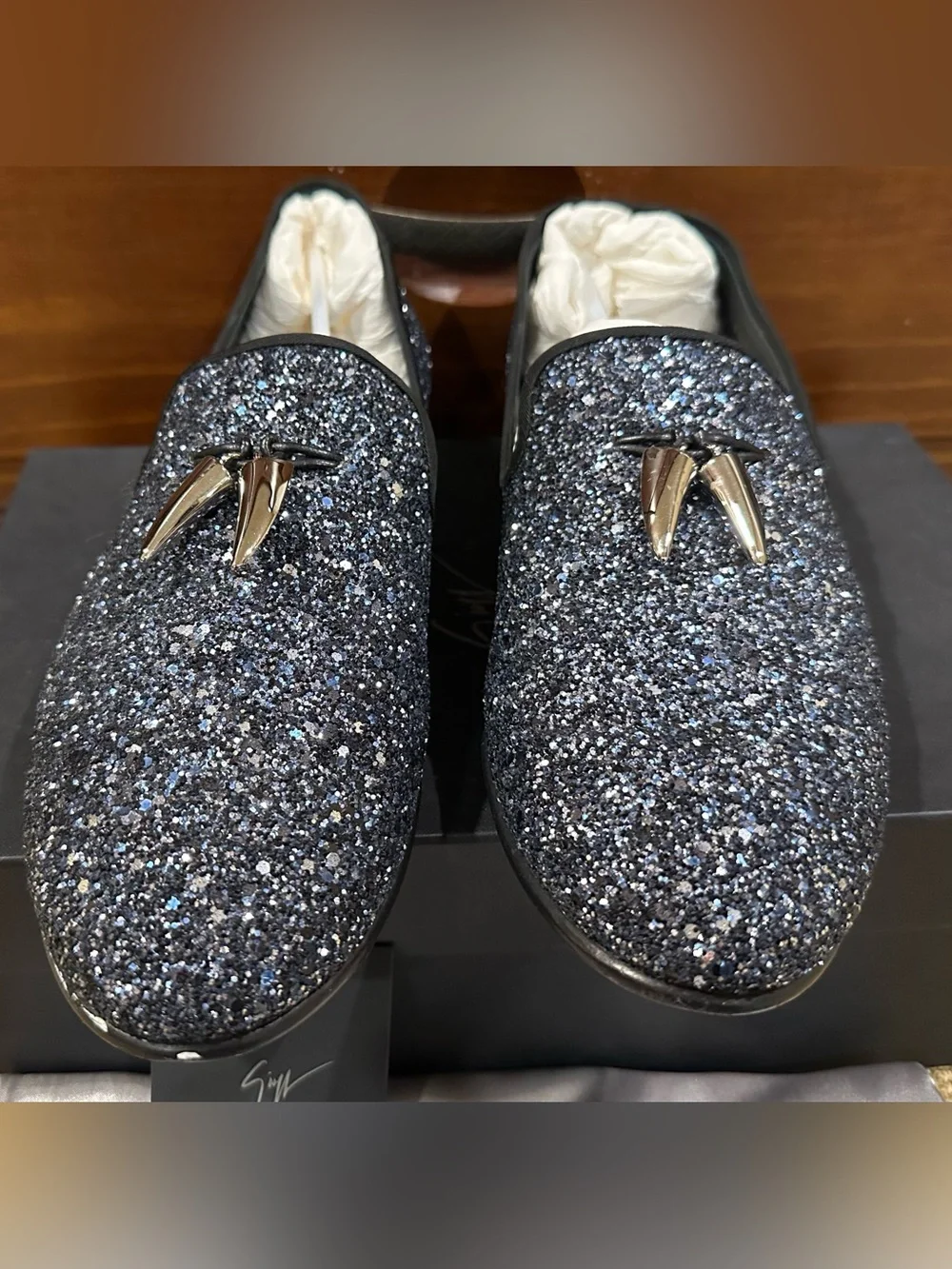 Giuseppe Zanotti Men’s Glitter Tassel Slip-Ons 12M